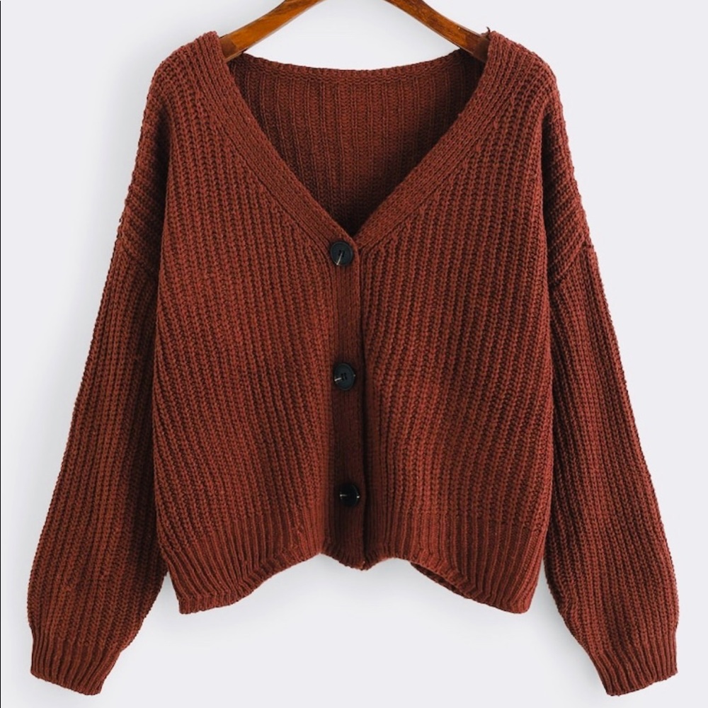 Crop Knot Button Up Sweater🍁♥️